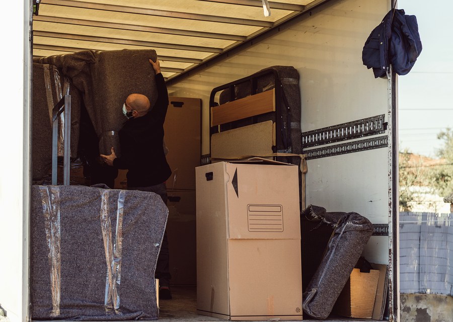 Furniture being moved by professional crew