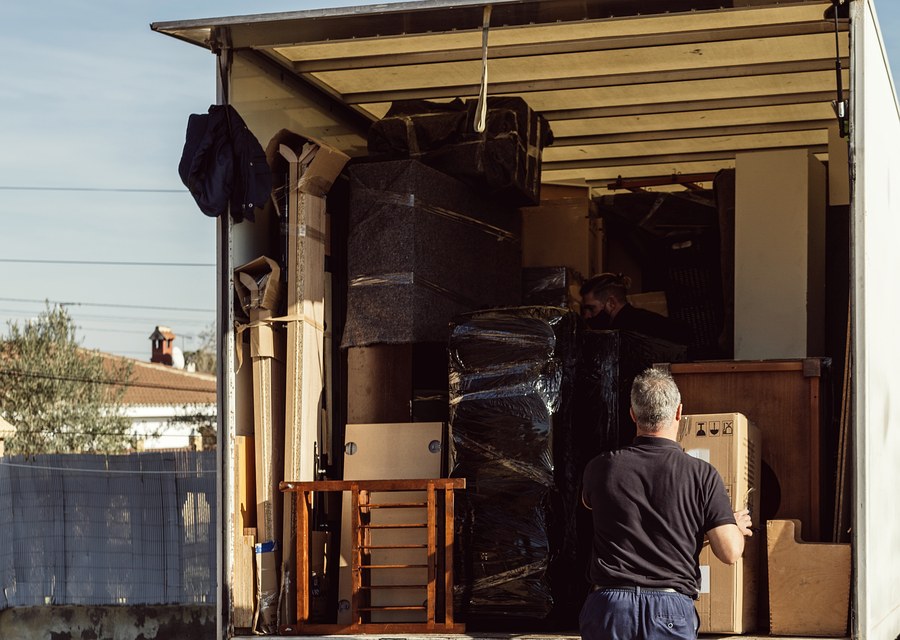 Furniture being moved by professional crew