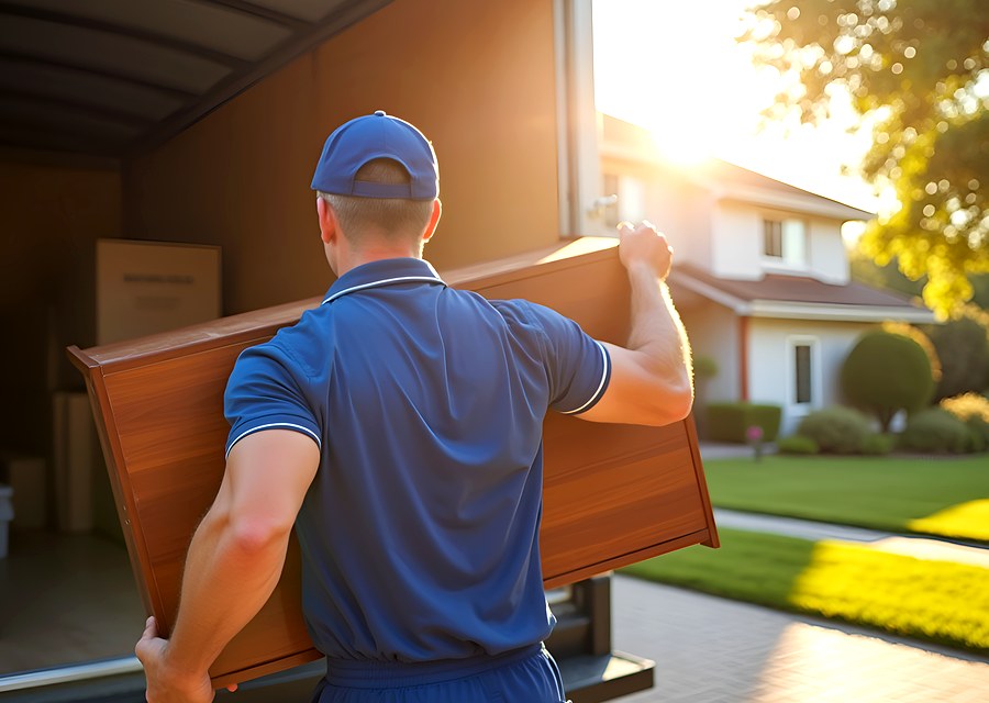Furniture being moved by professional crew
