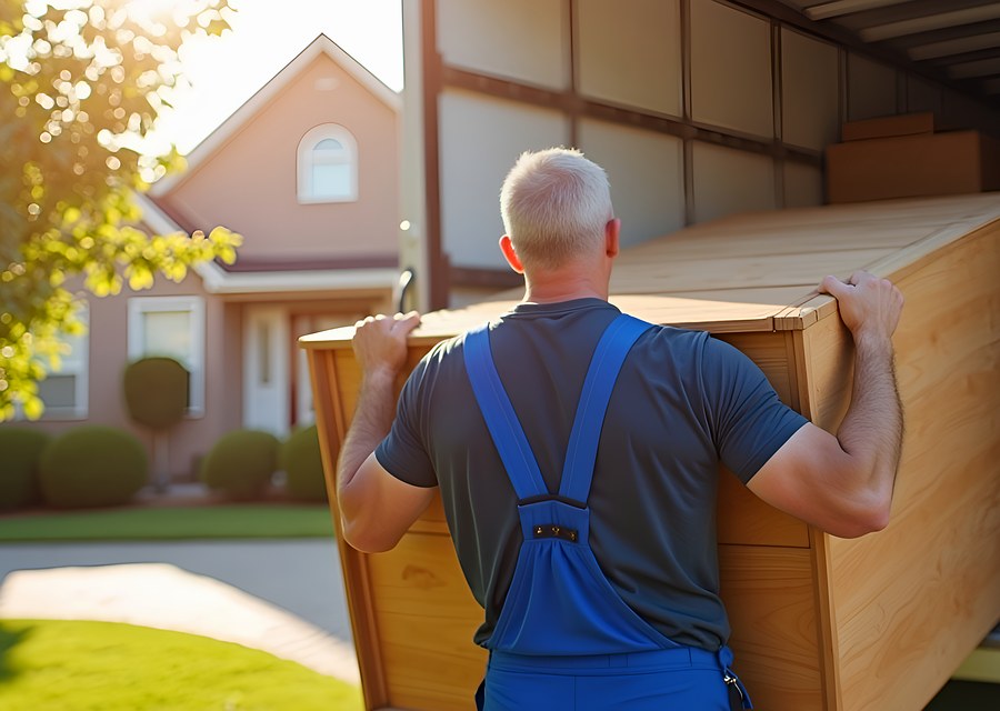 Furniture being moved by professional crew