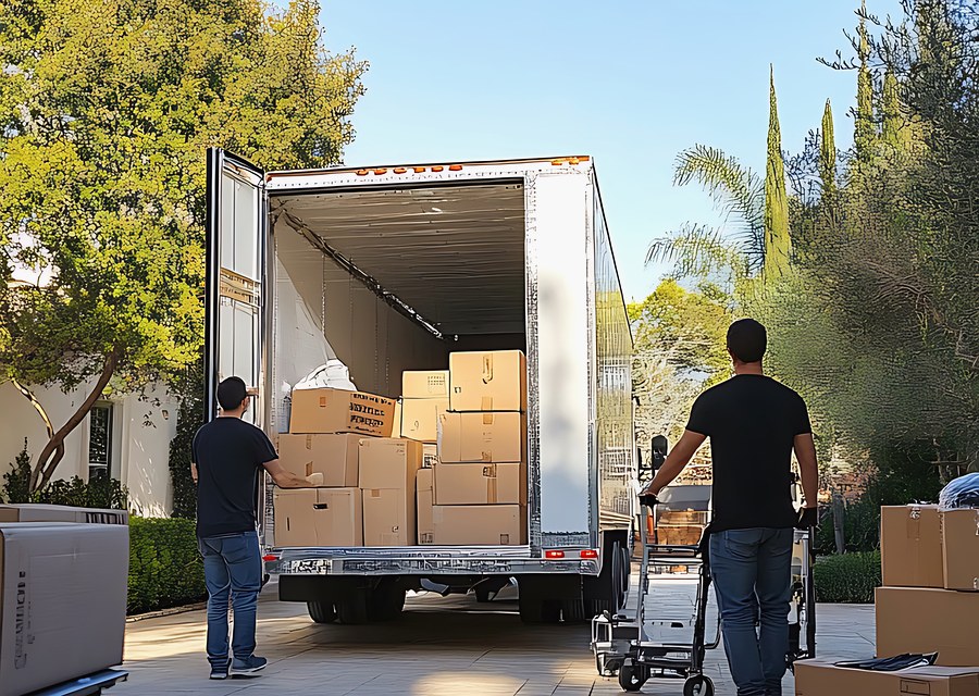 Furniture being moved by professional crew