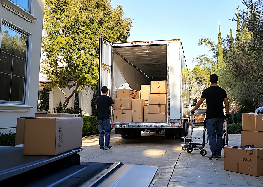 Furniture being moved by professional crew
