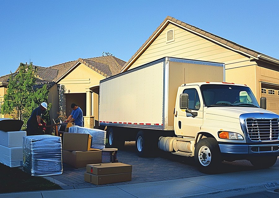 Furniture being moved by professional crew