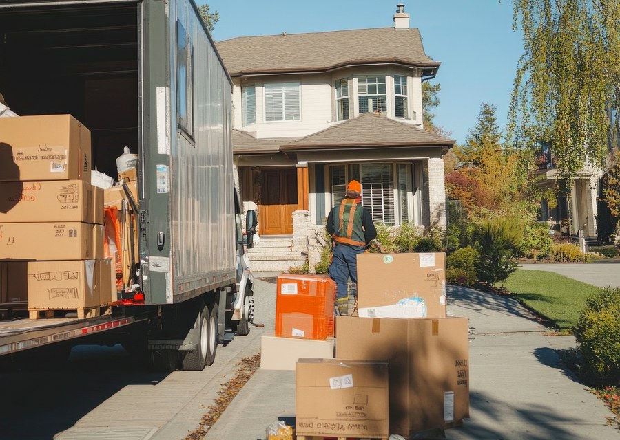 Furniture being moved by professional crew
