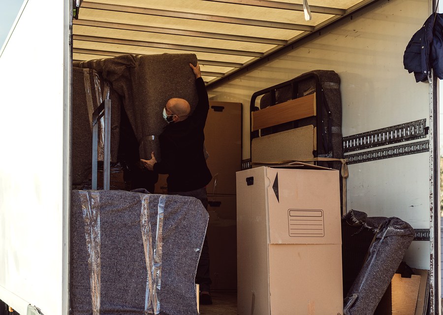 Furniture being moved by professional crew