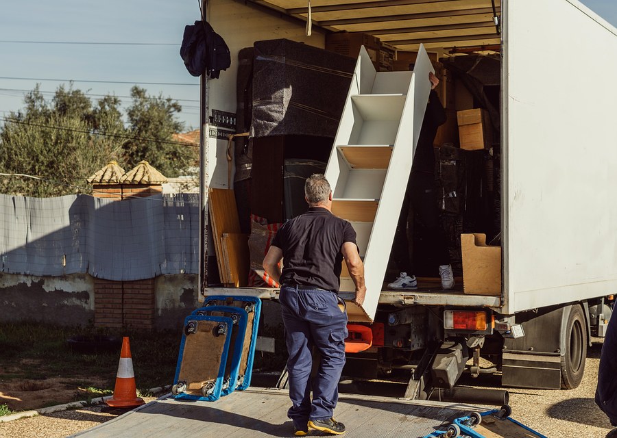 Furniture being moved by professional crew