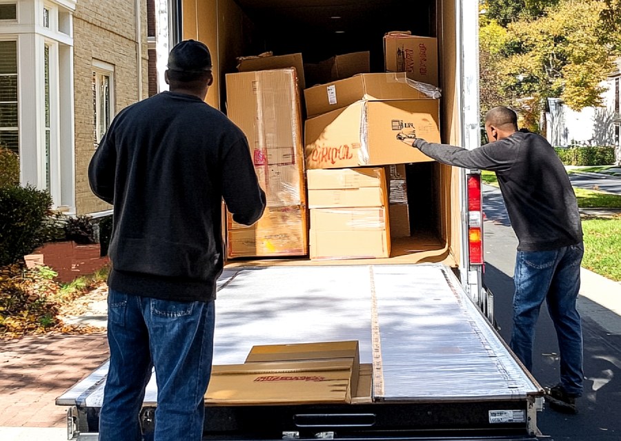Furniture being moved by professional crew