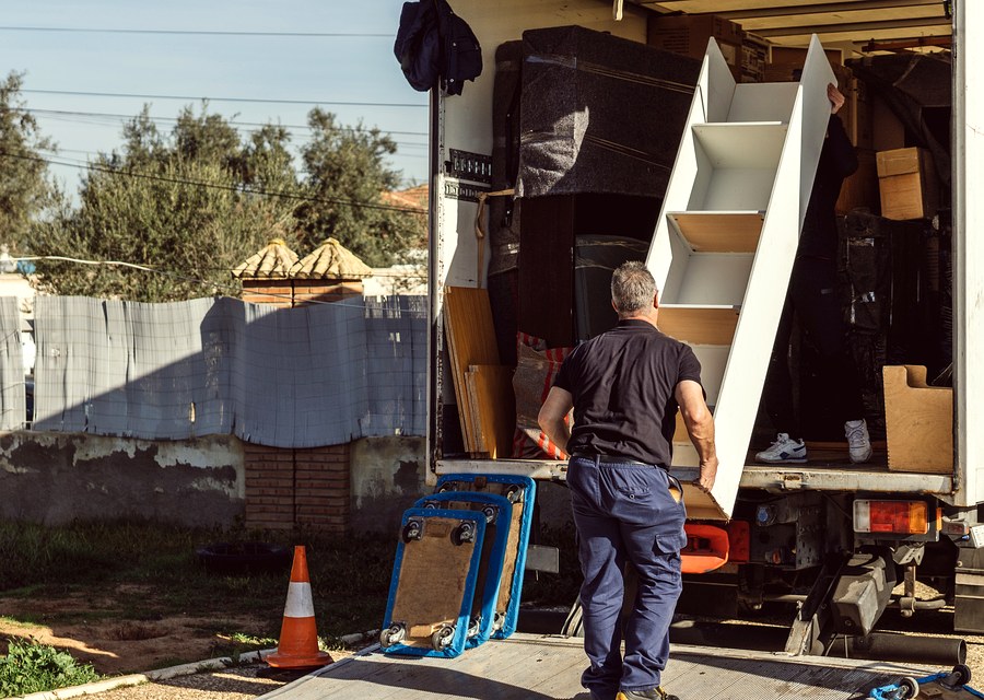 Furniture being moved by professional crew