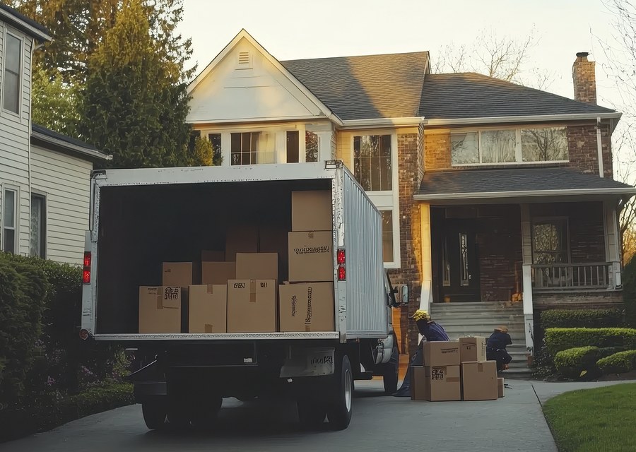 Furniture being moved by professional crew