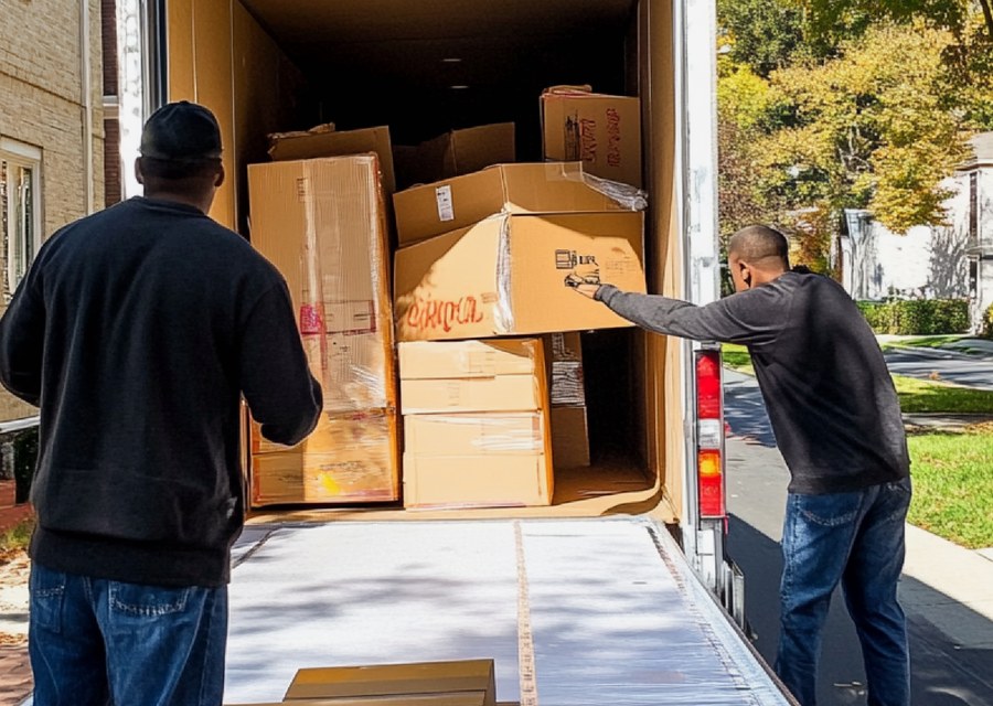 Furniture being moved by professional crew