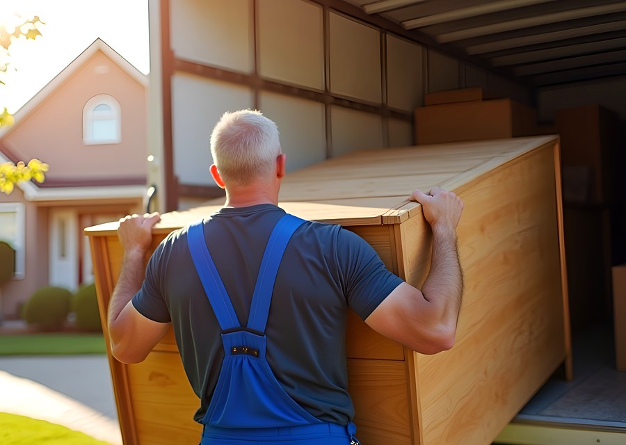 Furniture being moved by professional crew