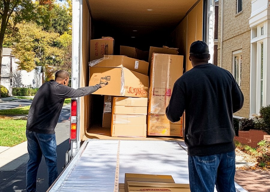 Furniture being moved by professional crew