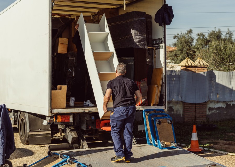 Furniture being moved by professional crew