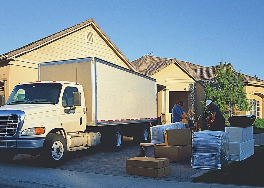 Furniture being moved by professional crew