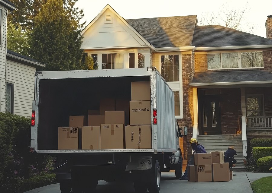 Furniture being moved by professional crew