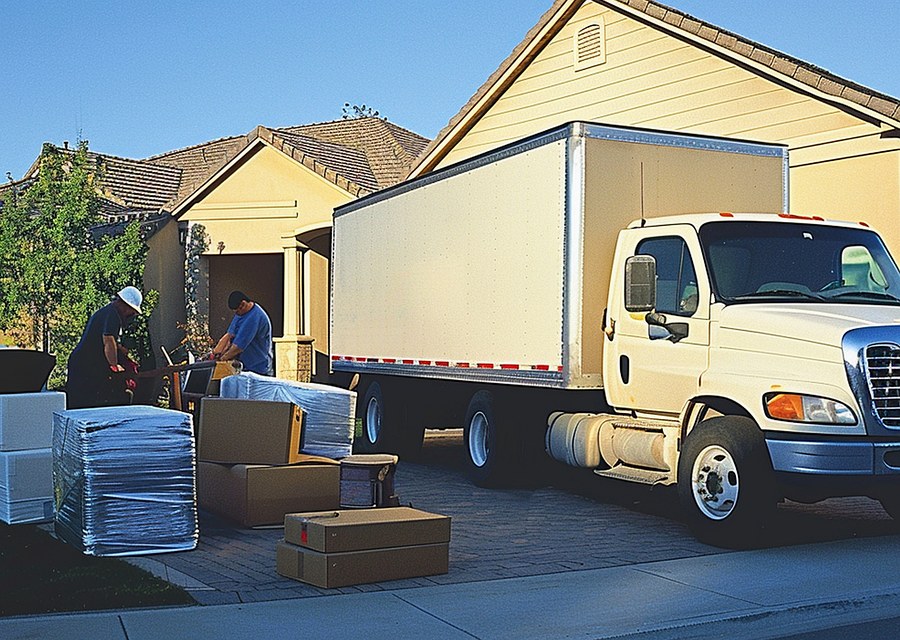 Furniture being moved by professional crew