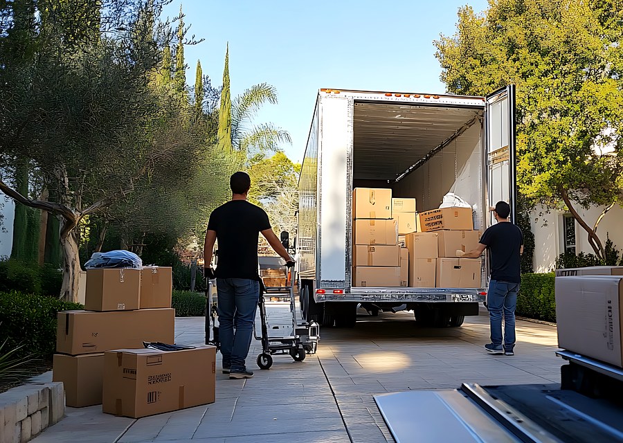 Furniture being moved by professional crew