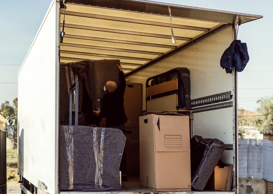 Furniture being moved by professional crew