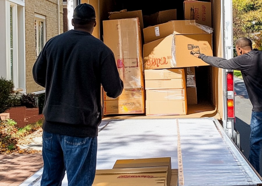 Furniture being moved by professional crew
