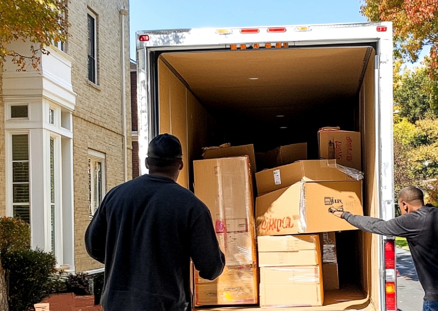 Furniture being moved by professional crew