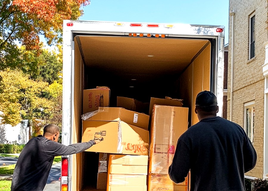 Furniture being moved by professional crew