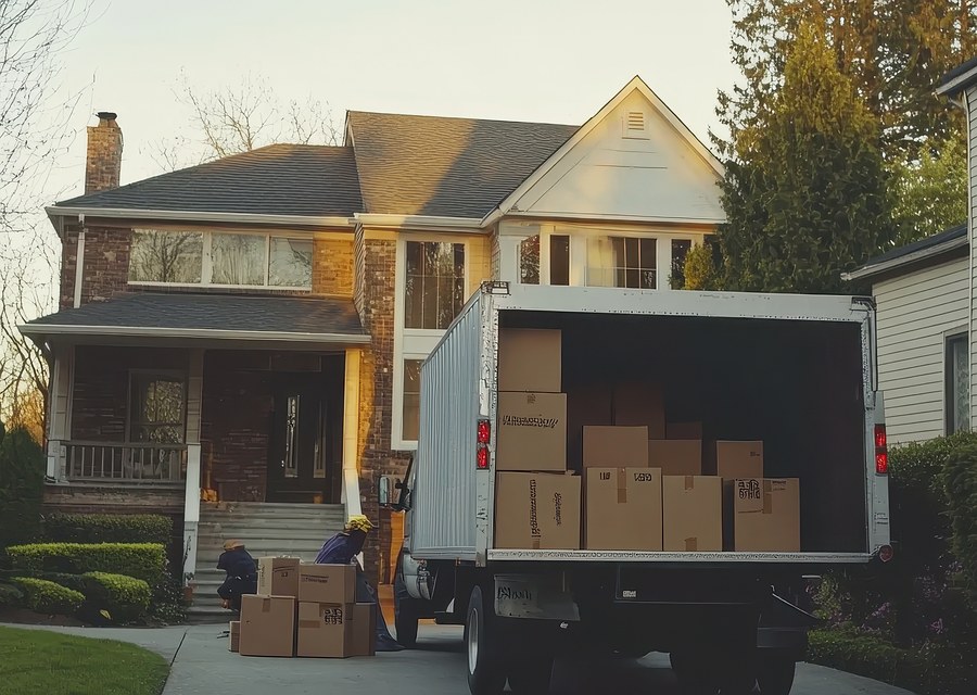 Furniture being moved by professional crew