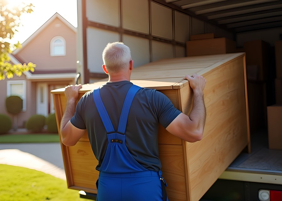 Furniture being moved by professional crew