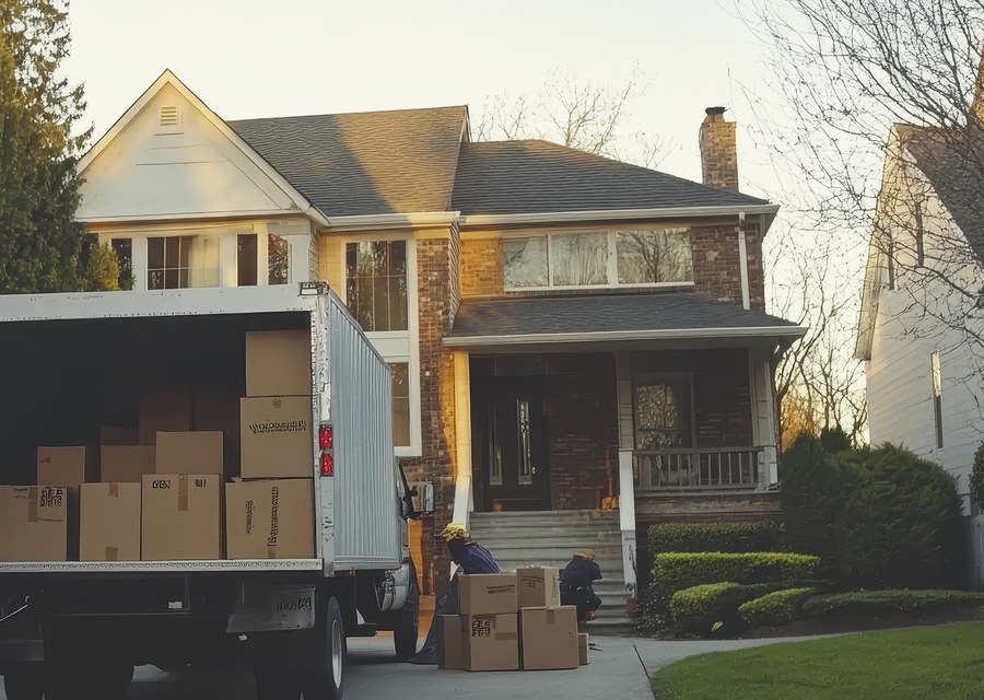 Furniture being moved by professional crew