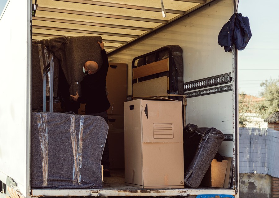 Furniture being moved by professional crew