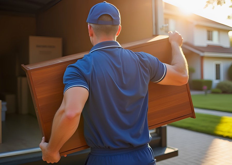 Furniture being moved by professional crew