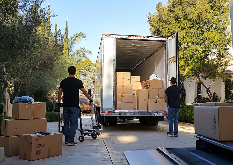 Furniture being moved by professional crew