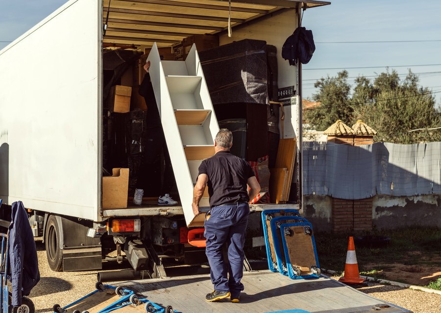 Furniture being moved by professional crew