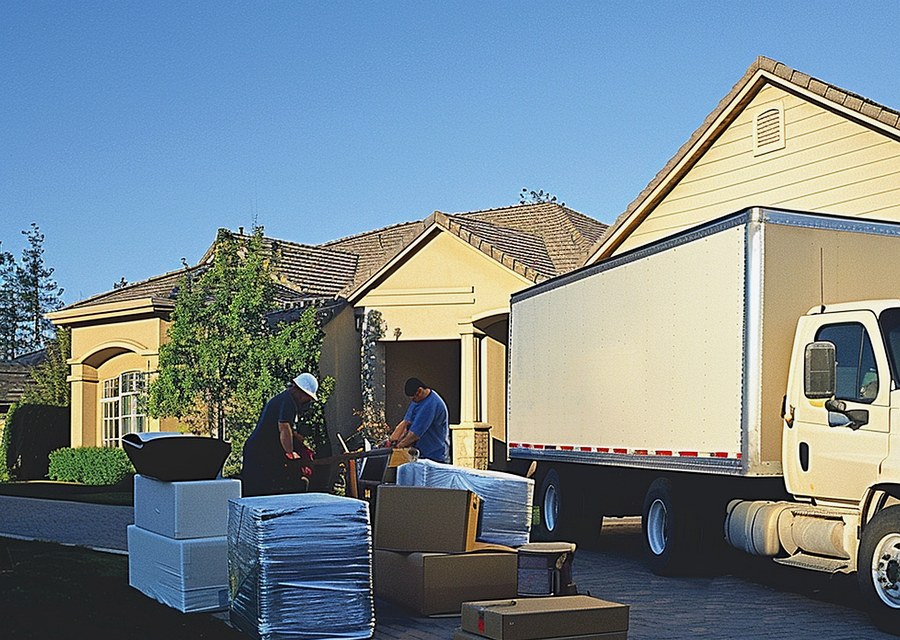 Furniture being moved by professional crew