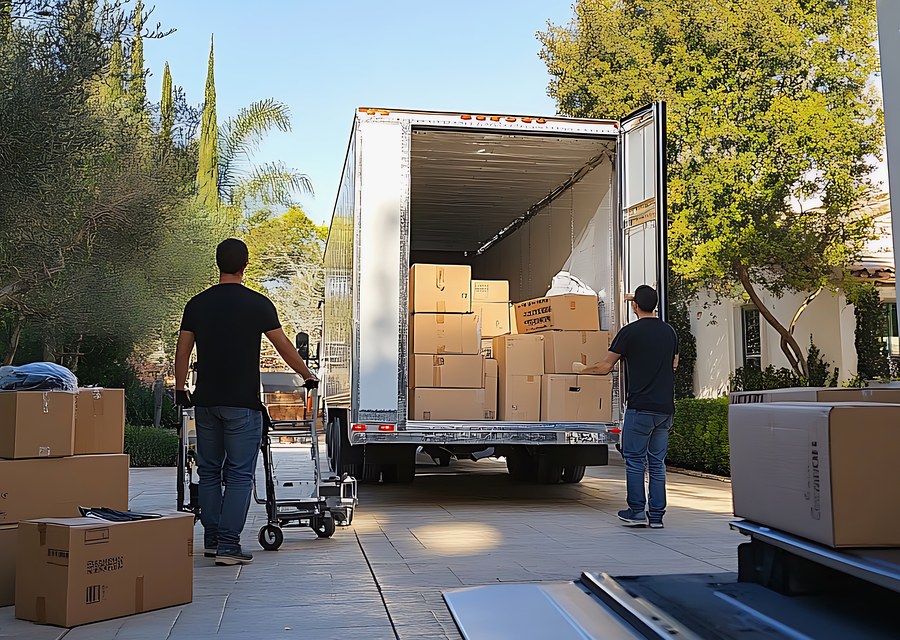 Furniture being moved by professional crew
