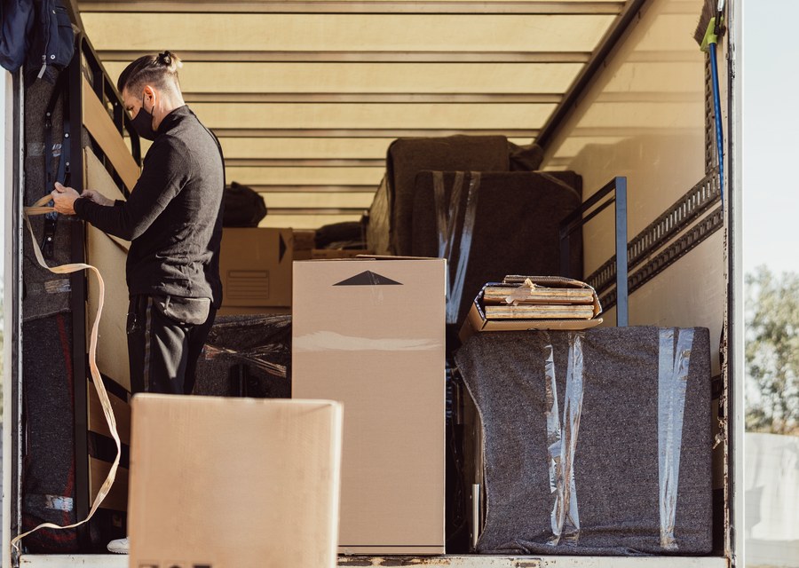 Furniture being moved by professional crew