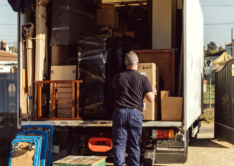 Furniture being moved by professional crew