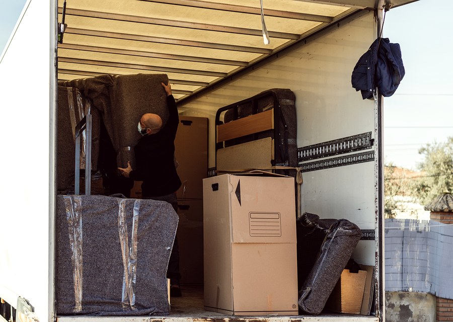 Furniture being moved by professional crew