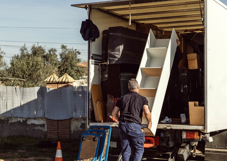 Furniture being moved by professional crew