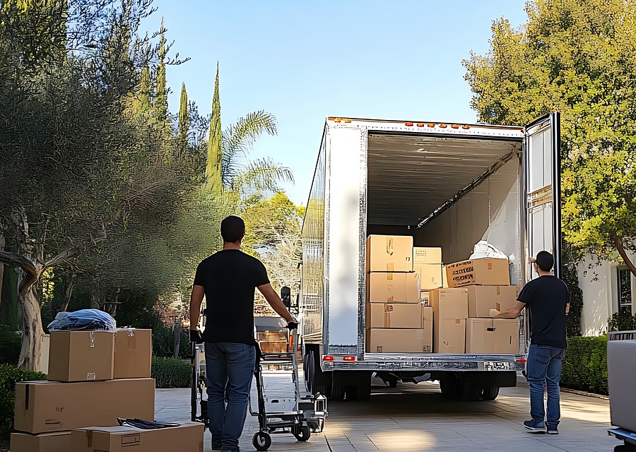 Furniture being moved by professional crew