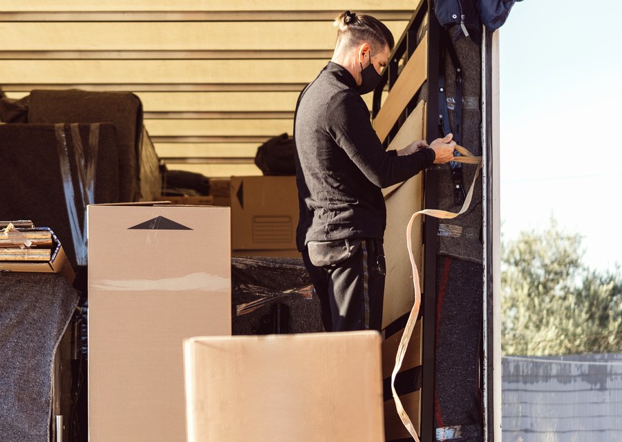 Furniture being moved by professional crew