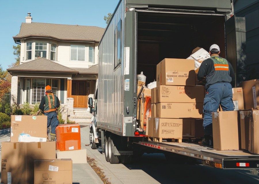 Furniture being moved by professional crew
