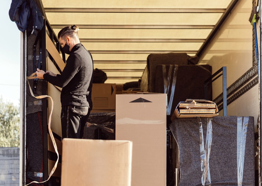 Furniture being moved by professional crew