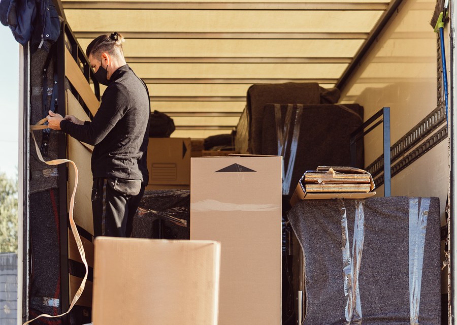 Furniture being moved by professional crew