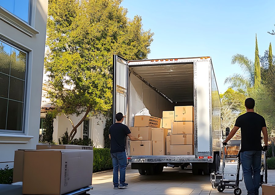 Furniture being moved by professional crew