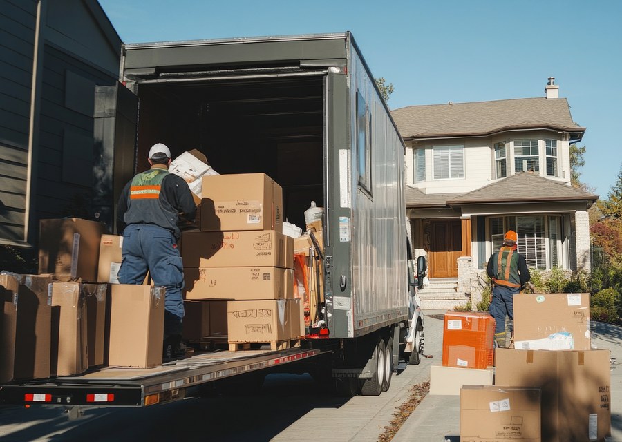 Furniture being moved by professional crew