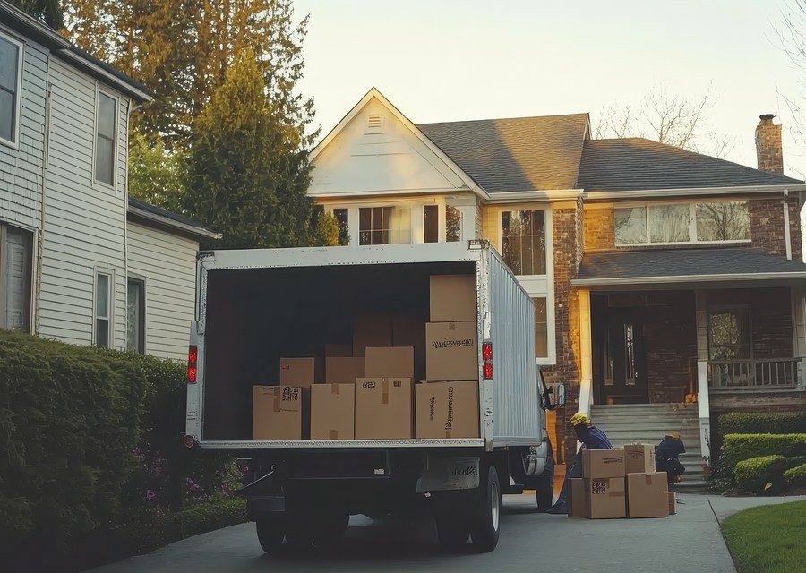 Furniture being moved by professional crew