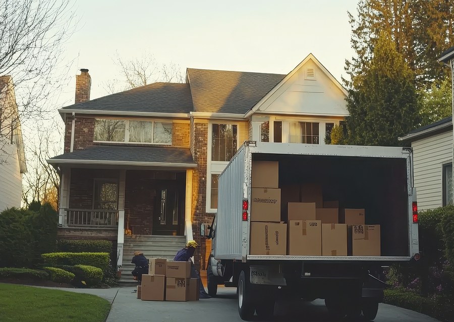 Furniture being moved by professional crew