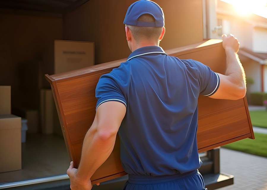 Furniture being moved by professional crew