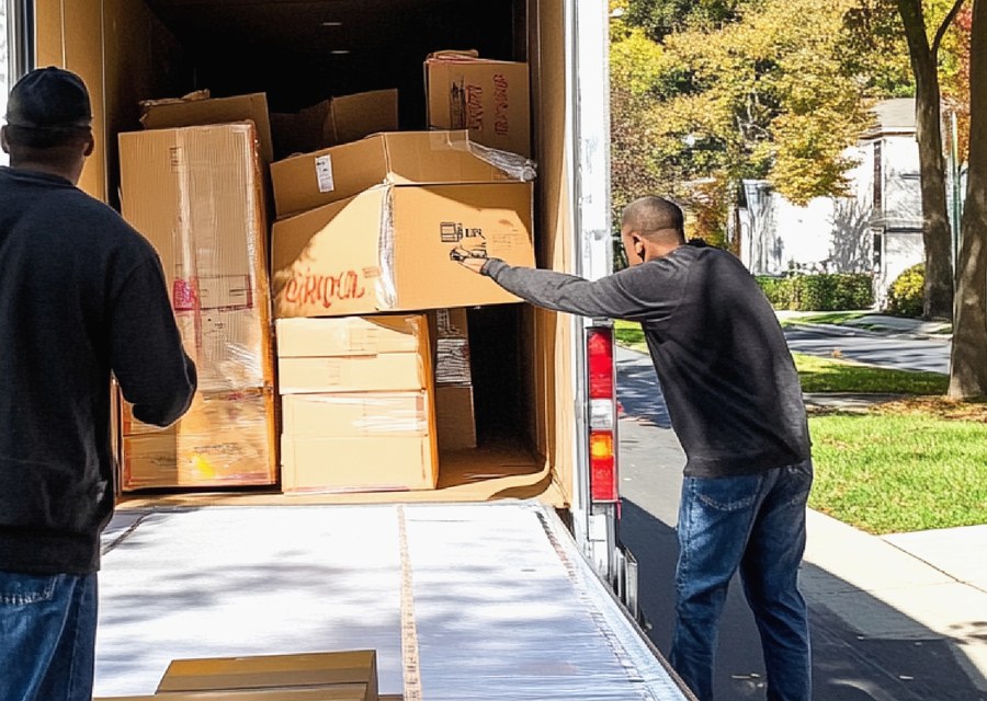 Furniture being moved by professional crew