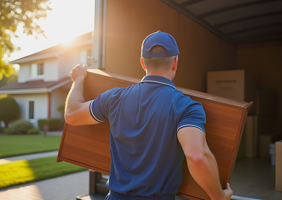 Furniture being moved by professional crew